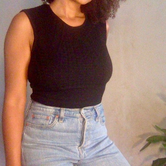 BCBGMaxAzria Tops - BCBG silk/cotton black knit top